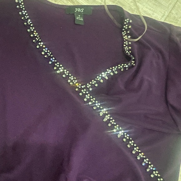 JBS stunning deep purple embellished blouse -S - Picture 4 of 14